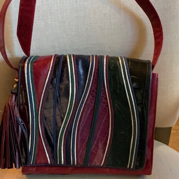 Vintage Sharif Handbag Purse in Reptile Leather - Picture 2 of 10